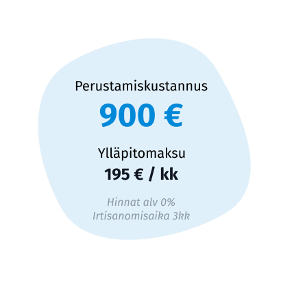 통합 가격표: 기본 요금 900€ 및 유지 관리 비용 195€/월